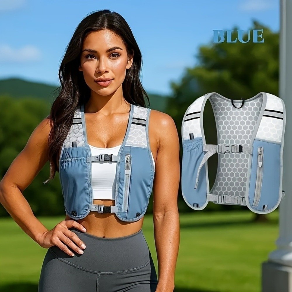Reflective Vest Cycling - 방수 나일론 러닝 물병 수납 조끼,