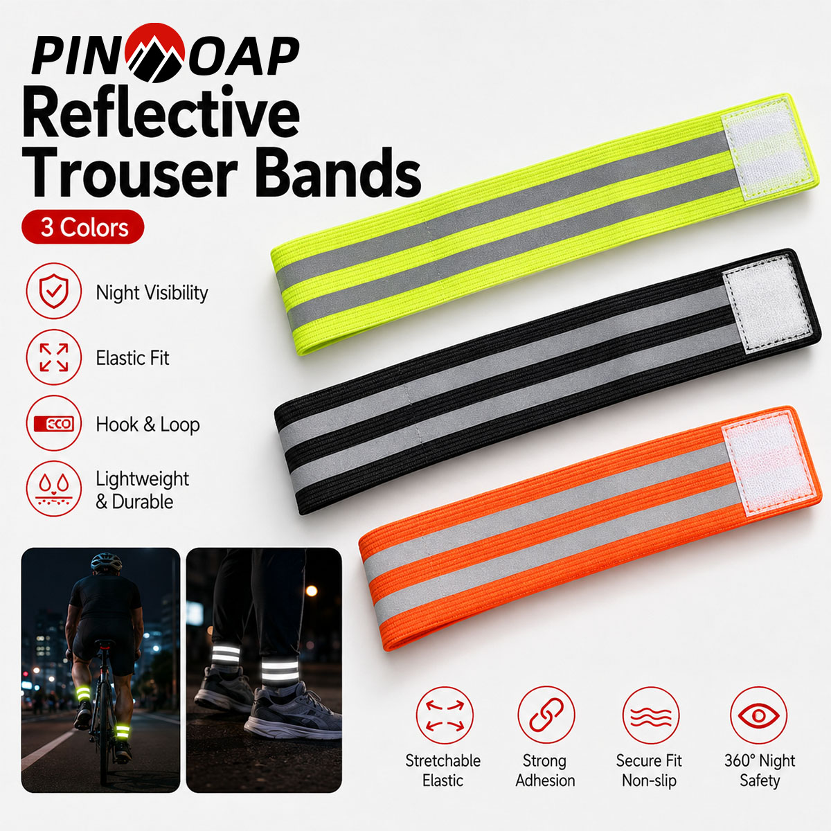 Cycling Commute Gear - PINMOAP 1/2개 자전거 바지 스트랩 반사