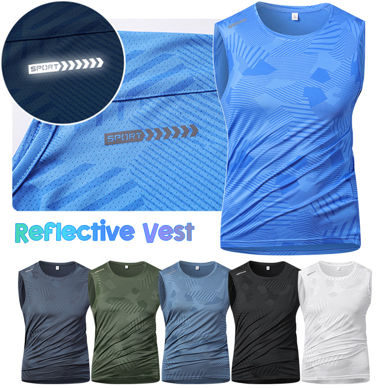 Reflective Vest Cycling - 남성용 반사 조끼 여름 통기성 아이스