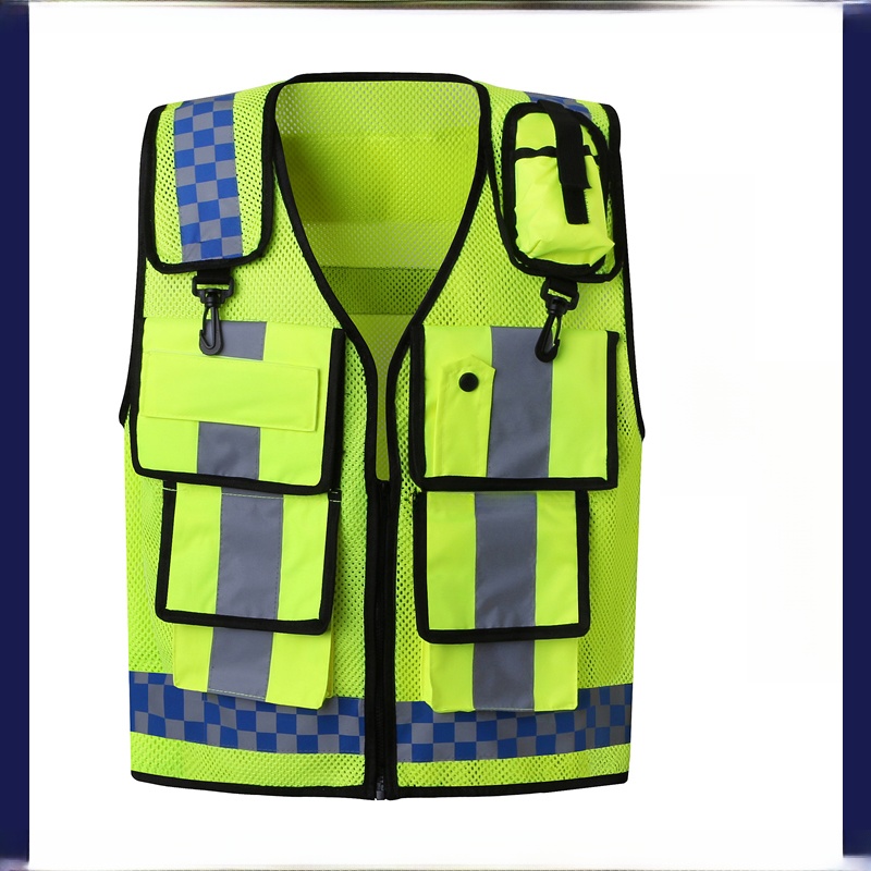 Reflective Vest Cycling - 반사 안전 조끼 다기능 포켓 메쉬