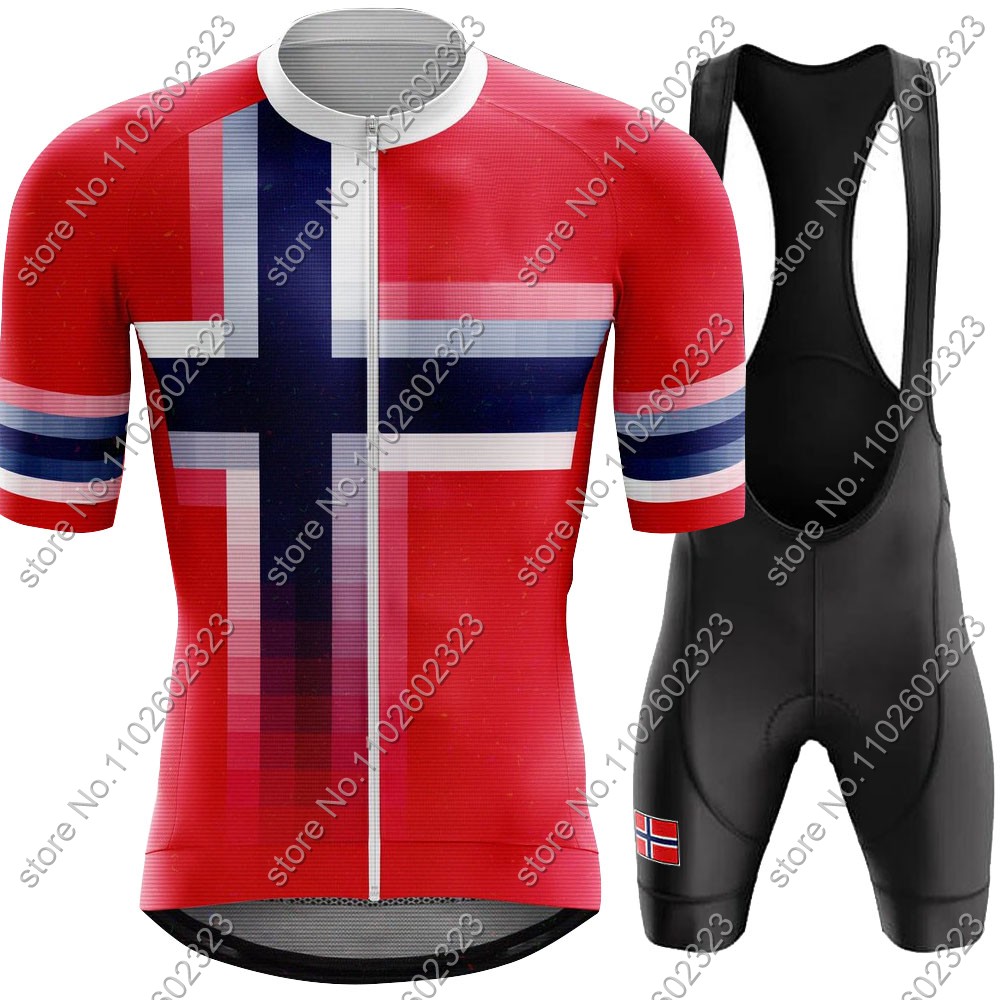 Cycling Commuter Clothing - 2024 노르웨이 사이클링 저지 국가대표팀 세트,