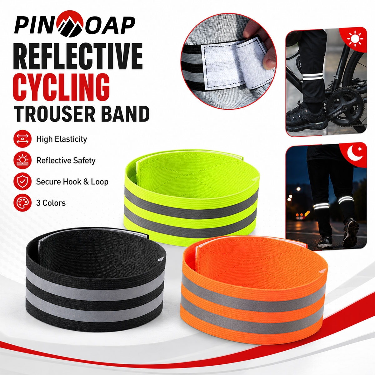 PINMOAP 1/2개 자전거 바지 다리 스트랩 반사  - Cycling Commute Gear 리뷰 및 가격
